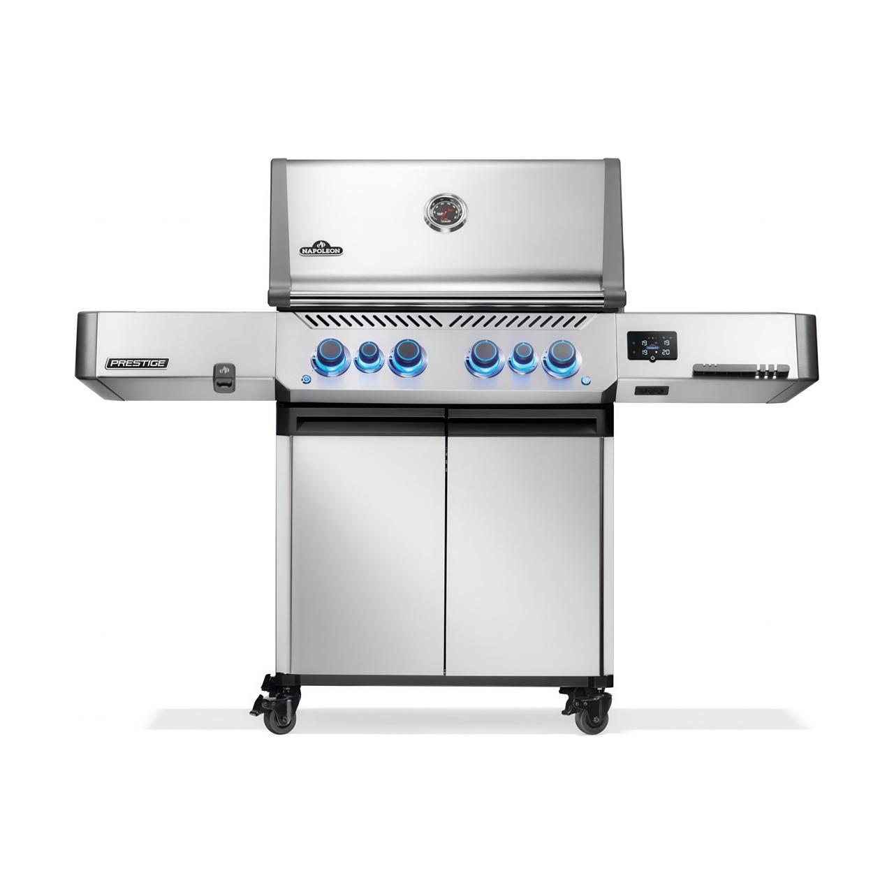 Gasgrill Napoleon Prestige 500 Connected Edelstahl mit SIZZLE ZONE und Heckbrenner (2026) Bundle inkl. 2 Unterschränke