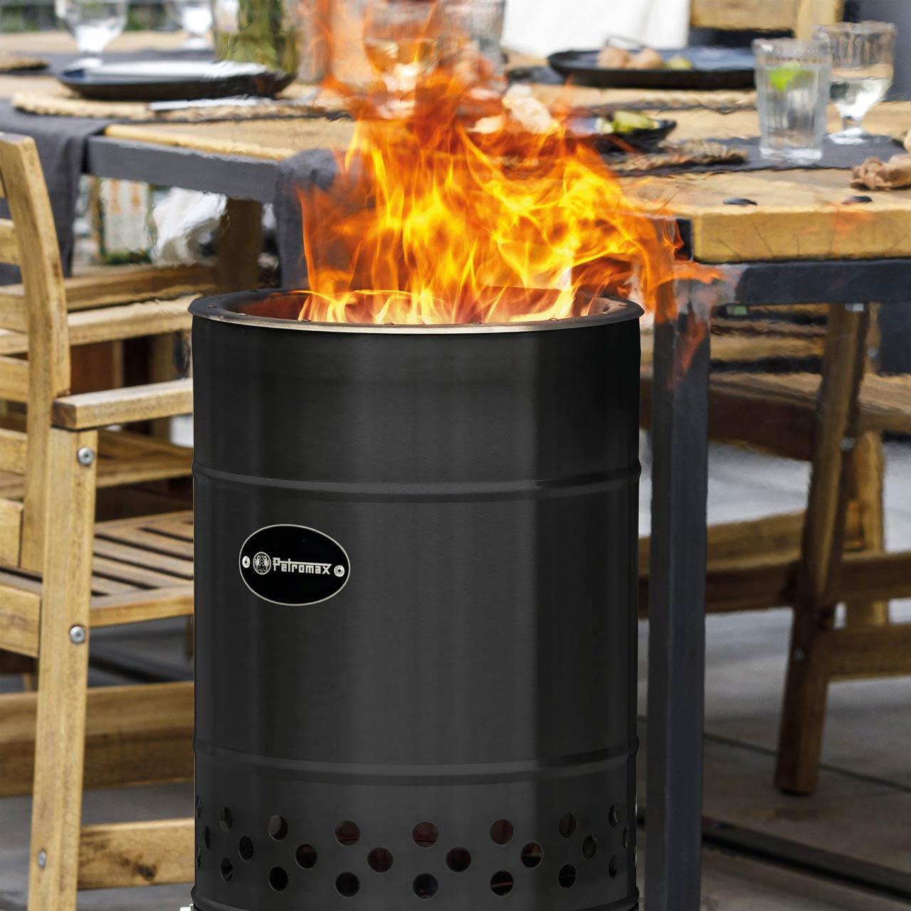 Feuertonne Petromax Pyron Black Edition Terrassenofen
