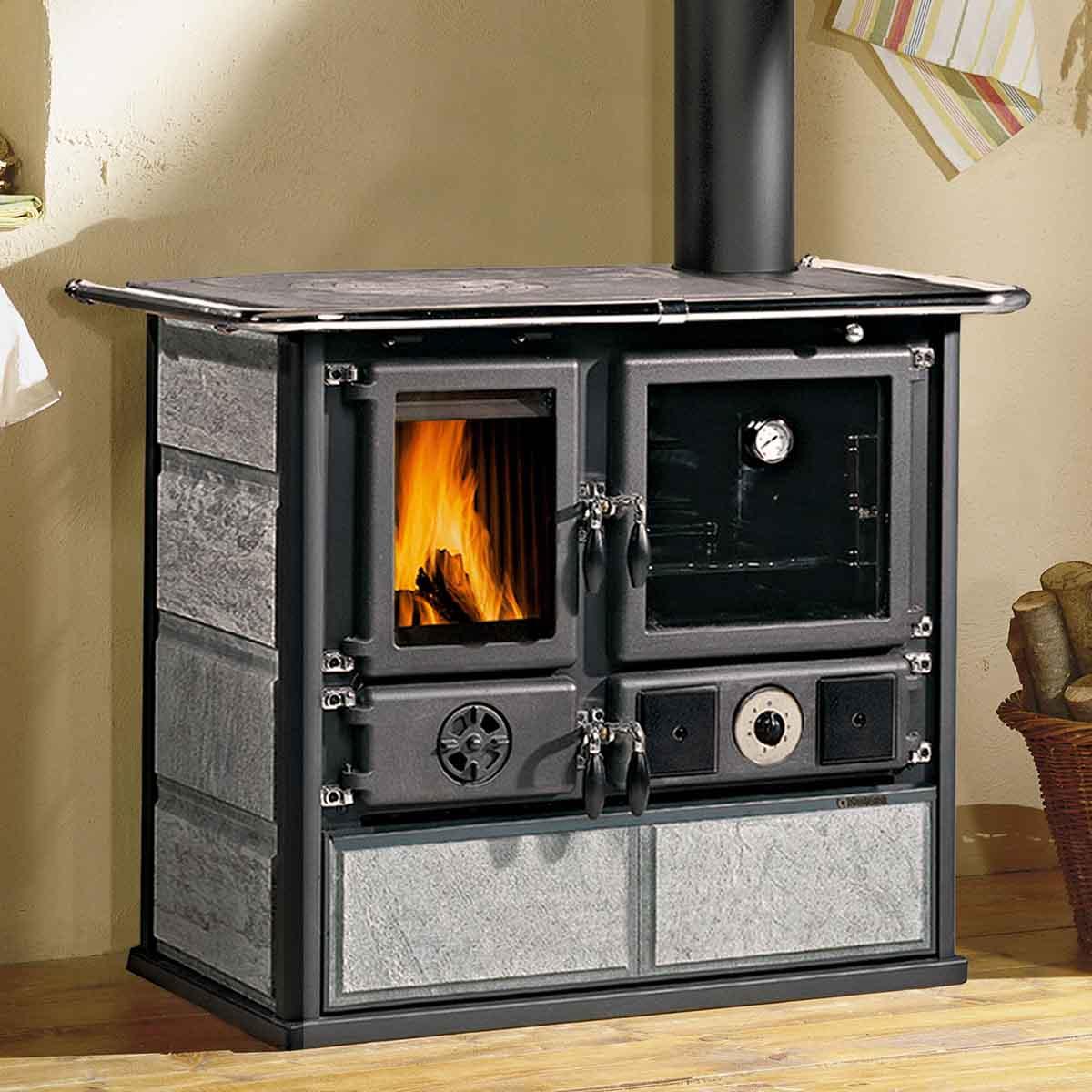 Küchenofen wasserführend La Nordica TermoRosa DSA.16 mit 15 kW - Verkleidung: Naturstein