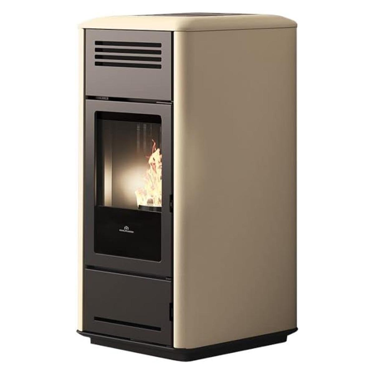 Pelletofen wasserführend Edilkamin Milla H 12 Evo 11,9 kW - Keramik: Pergament