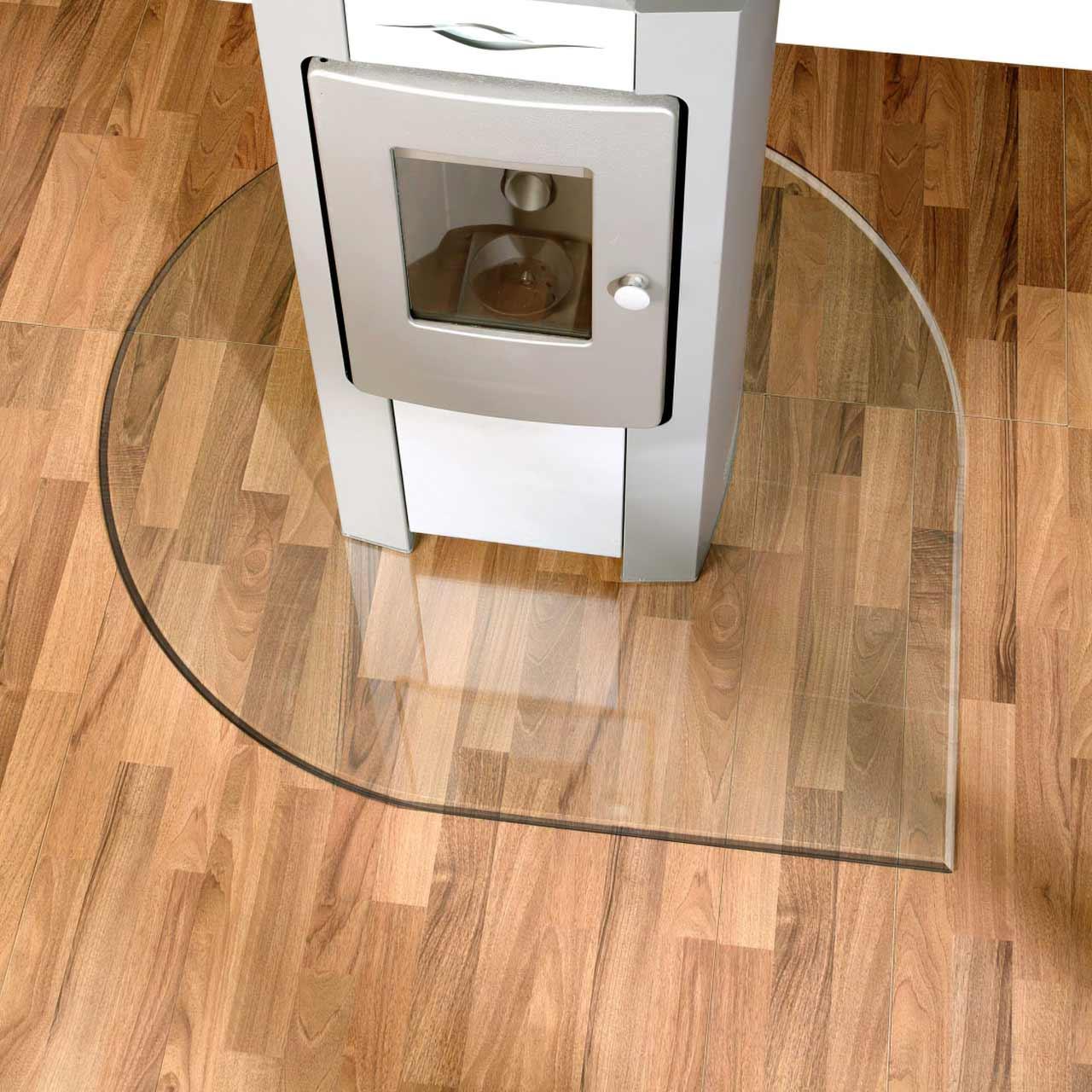 Glasplatte Kamin AA Kaminwelt, Stärke 6 mm, versch. Formen - Ausführung: Tropfen, B125/H125 cm, 6 mm