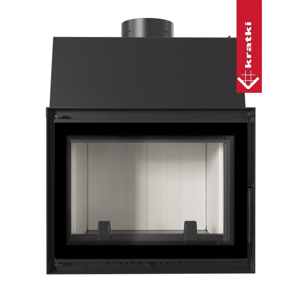 Kamineinsatz wasserführend Kratki Zuzia Deco mit 12 kW - Brennraumauskleidung : weiß