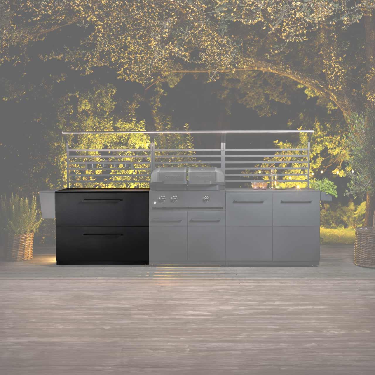 Outdoorküche Cozze Elements Außenküche 110 Schubladenmodul inkl. HPL Arbeitsplatte