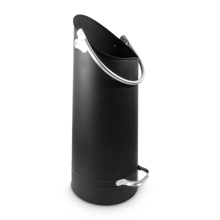 Kohlekorb Pelletschütte Schwarz/Nickel H60 cm