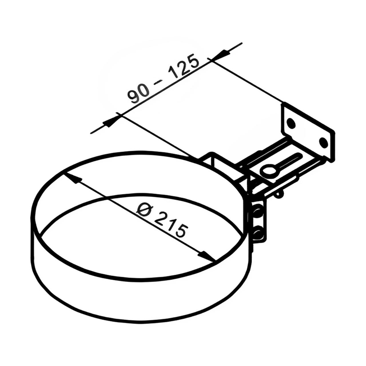 Doppelwandiges Ofenrohr Wandhalter DN 150 mm verstellbar 90 bis 125 mm Schwarz