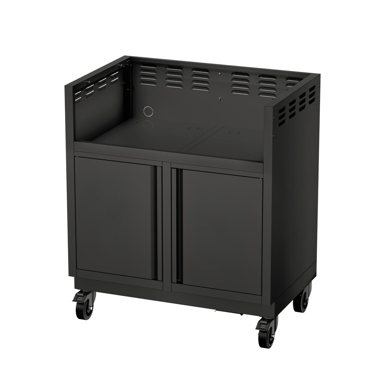 Outdoorküche vivandio quub / 32 Zoll Grillmodul Doppel Schrankmodul - Ausführung: Schwarz - Mobilität: mit Lenkrollen