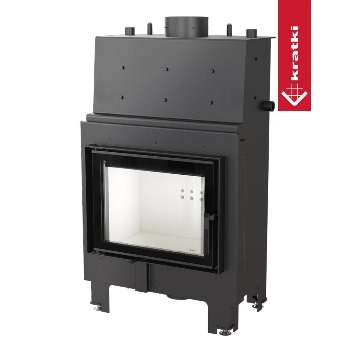 Kamineinsatz wasserführend Kratki MBM 12 kW - Feuerraumauskleidung: weiß