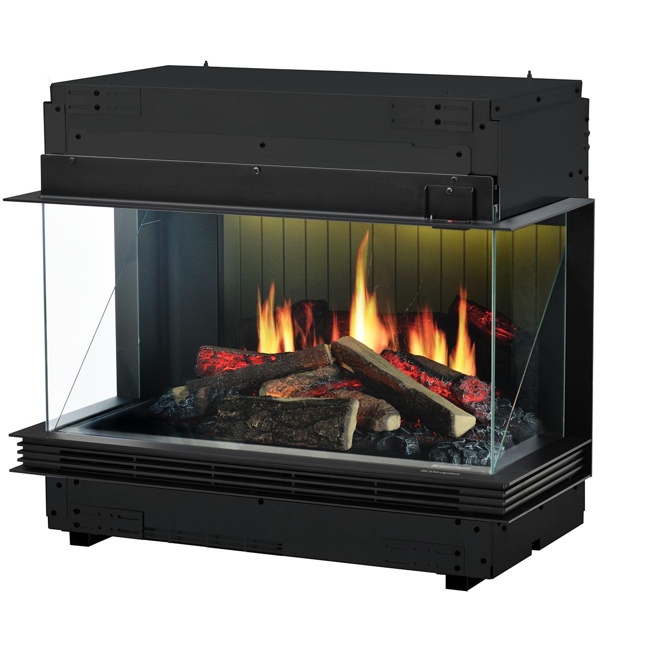 Dimplex Vista 70 III 3-seitiger Elektrokamin Opti-Virtual mit realistischer Holzfeuer-Optik und Fernbedienung für modernes Wohnambiente