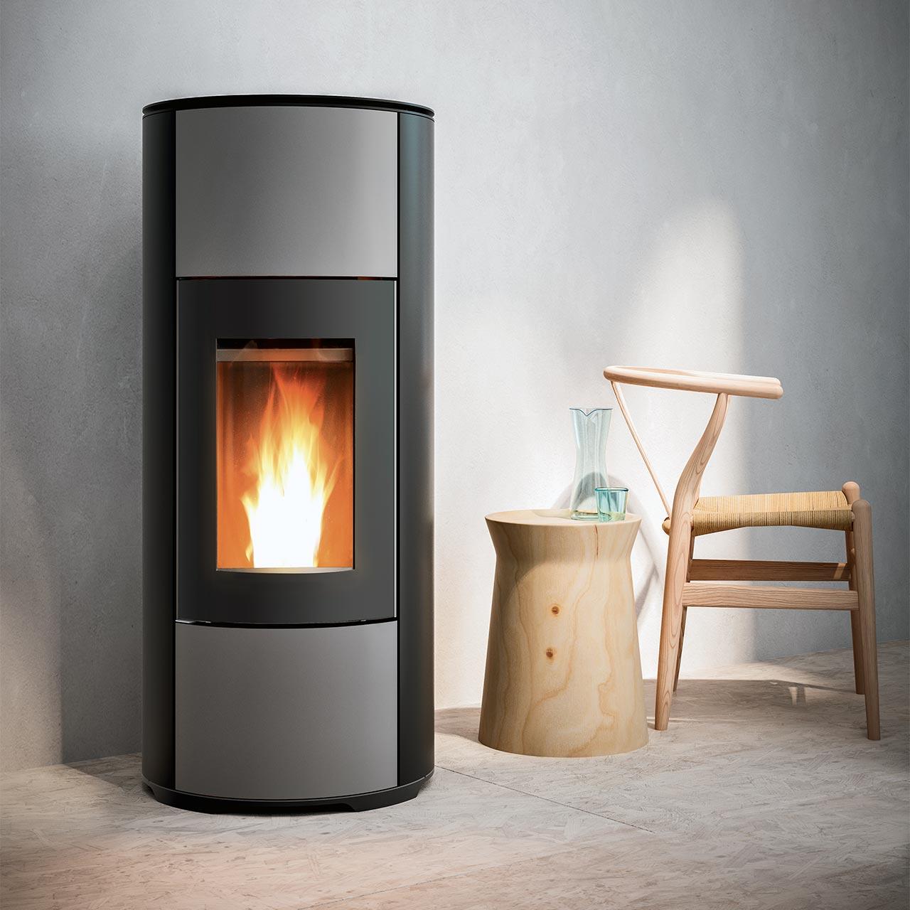 Pelletofen MCZ Halo Air 8 R mit 8,1 kW - Ausführung: 303 Black metal