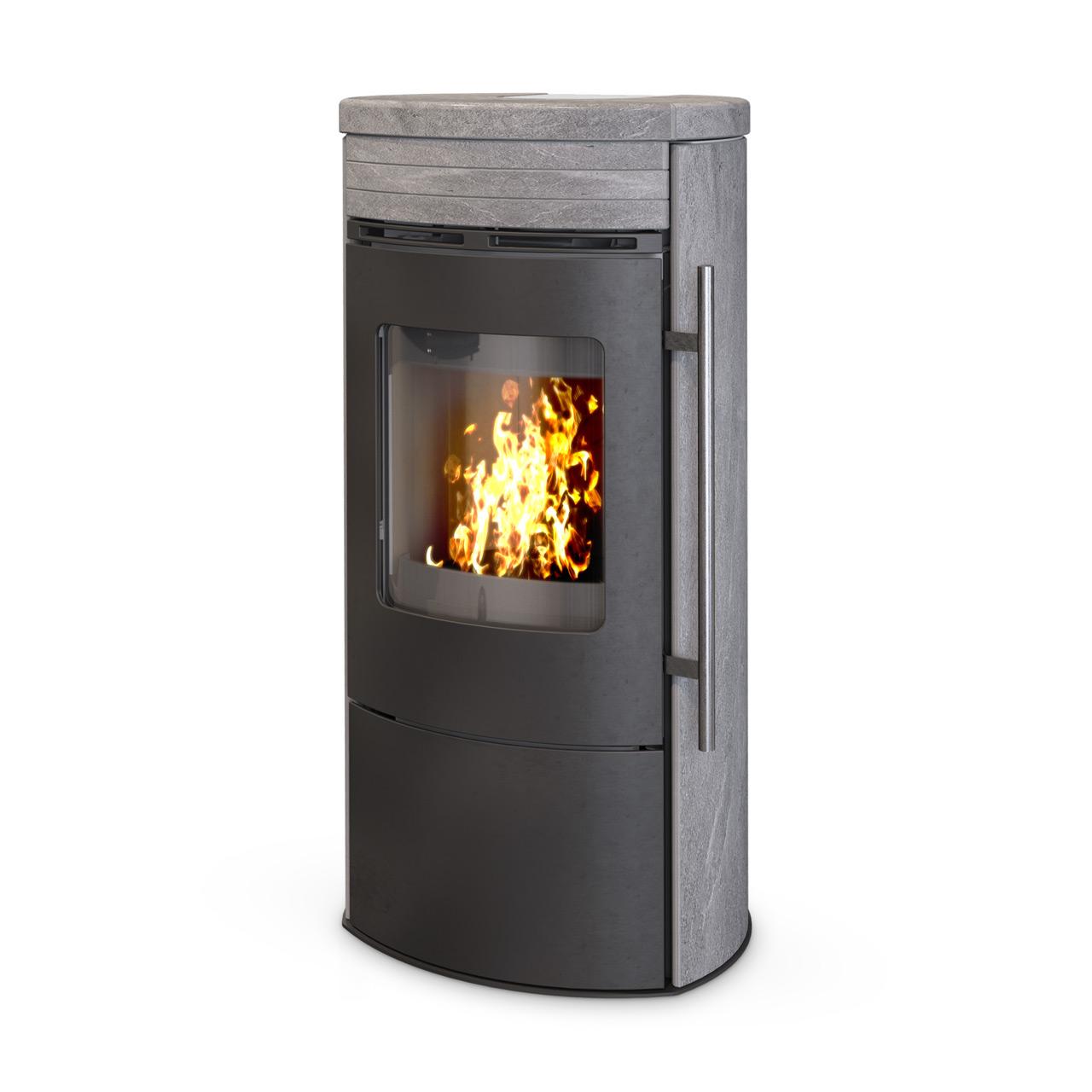 Speicherofen Koppe Karabo XL Naturstein 7 kW - Ausführung: Speckstein/Korpus Gussgrau