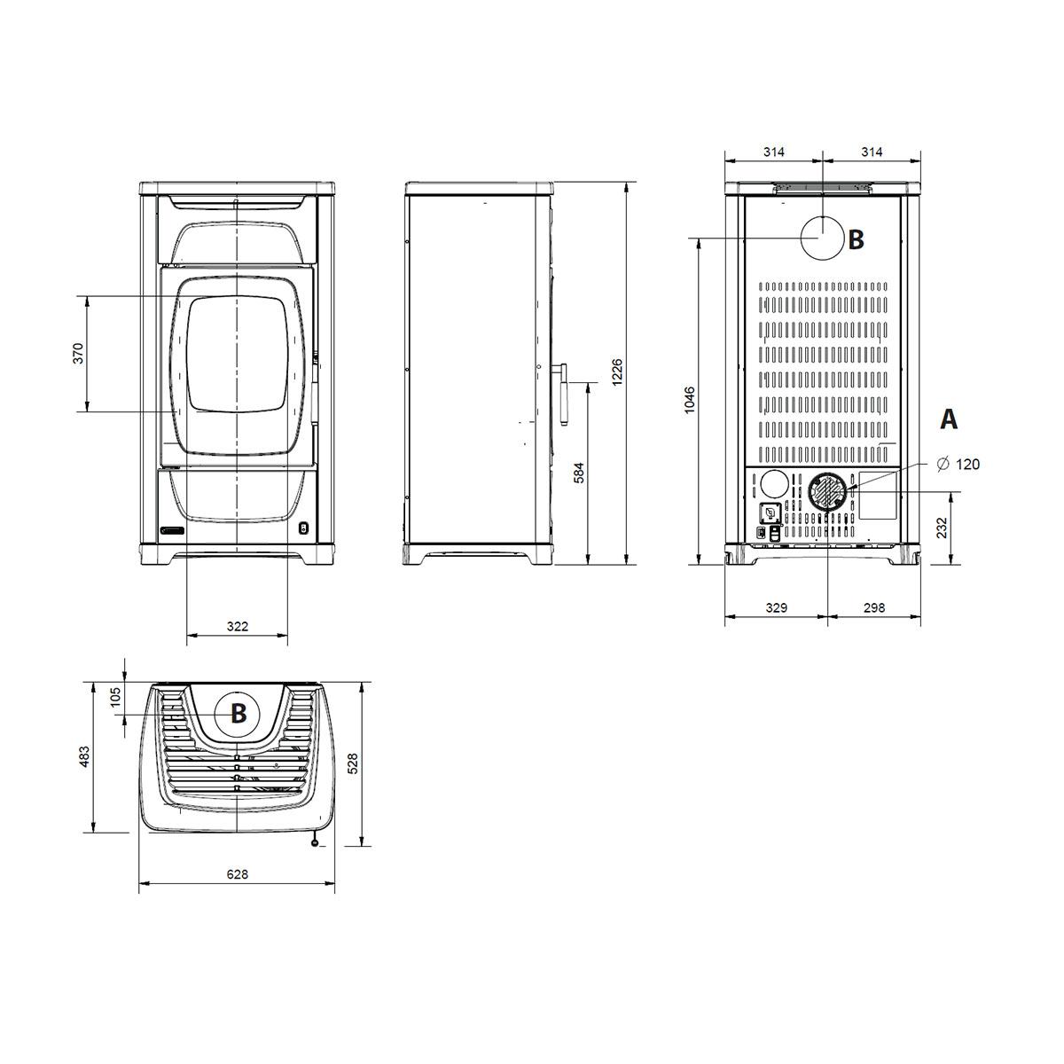 Kaminofen La Nordica Evolution Line Larissa.16 mit 9,3 kW