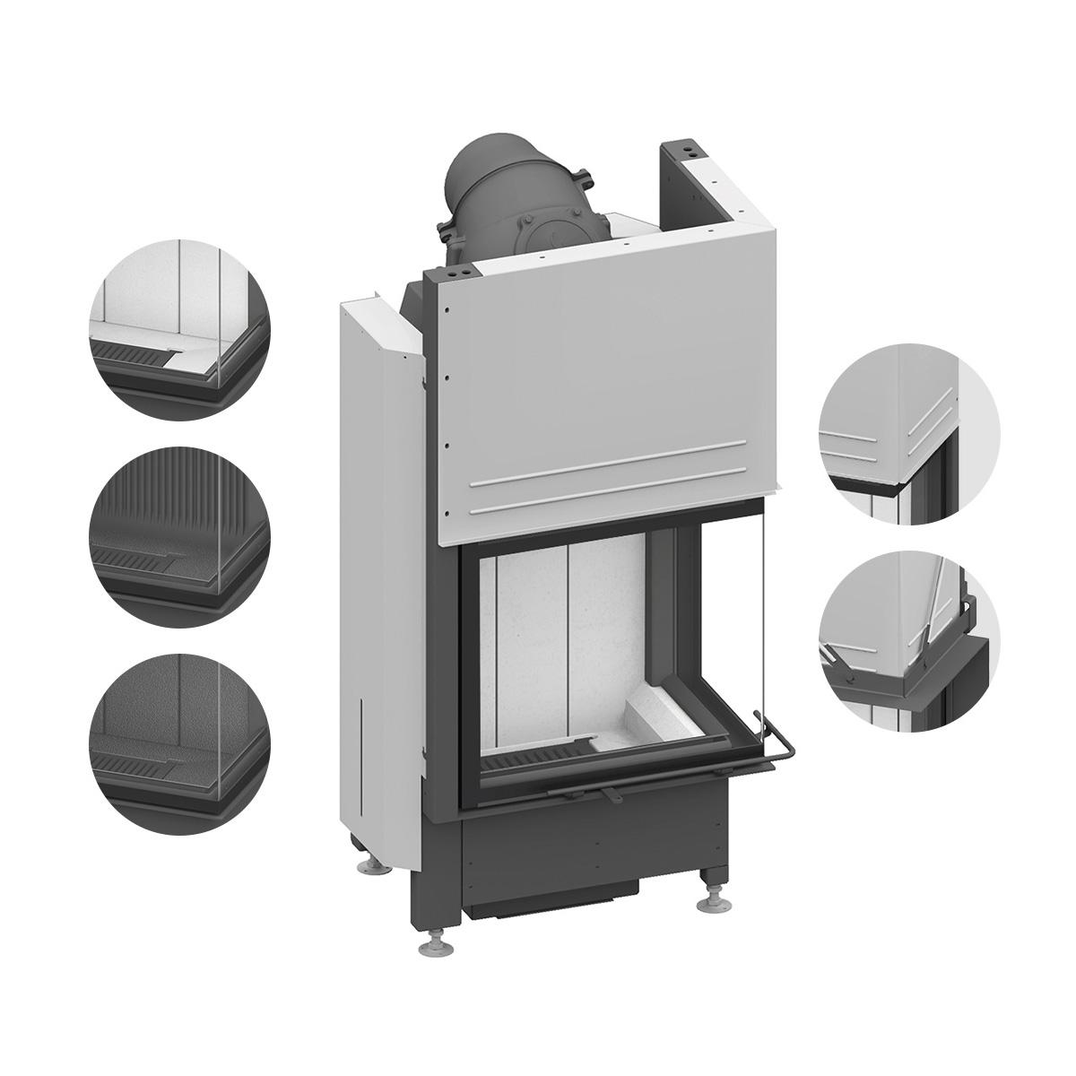 Eck-Kamineinsatz Schmid Ekko R 55(34) h mit 5 kW