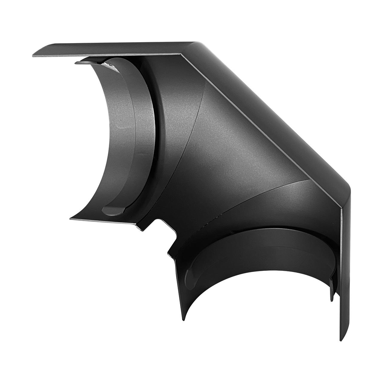 Ofenrohr Bogen Hitzeschutz seitlich DN 130 mm 90° Schwarz