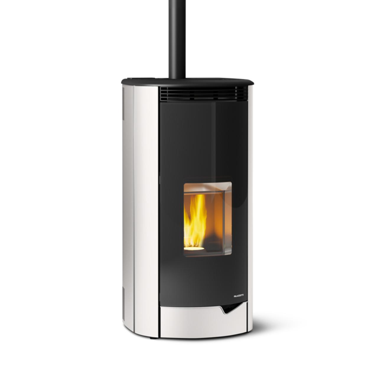 Pelletofen Palazzetti Ecofire Marianne 9 US Pro 2, 9 kW - Ausführung: Stahl Weiß