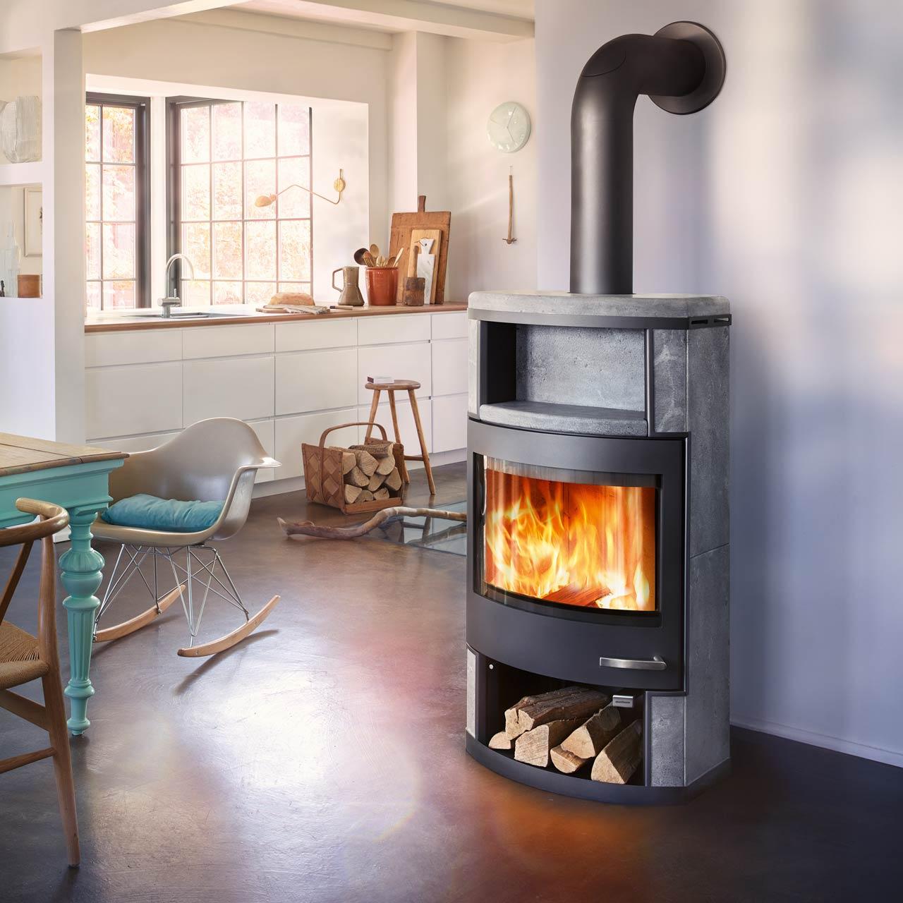Kaminofen Skantherm Ator Speckstein 7 kW - Ausführung: Ator Speckstein Korpus Schwarz