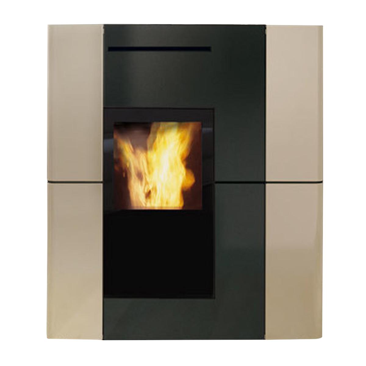 Pelletofen wasserführend Edilkamin Blade2 H 18 Up 19,2 kW - Variante: Keramik Beige