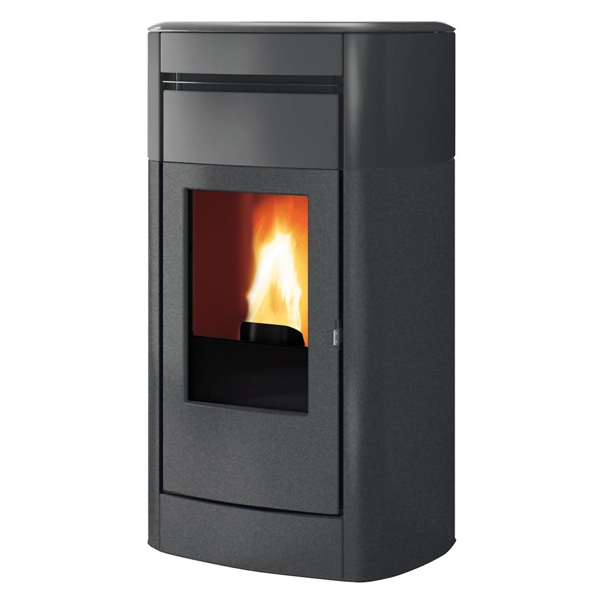 Pelletofen wasserführend Edilkamin Vyda H 19 Evo 19,2 kW - Variante: Keramik Dunkelgrau