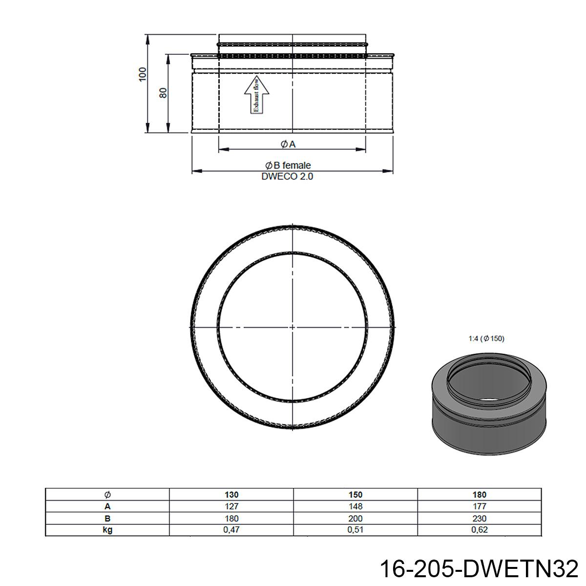 Jeremias DW-BLACK Mündungsabschluss - für Schornstein-Innendurchmesser: 200mm