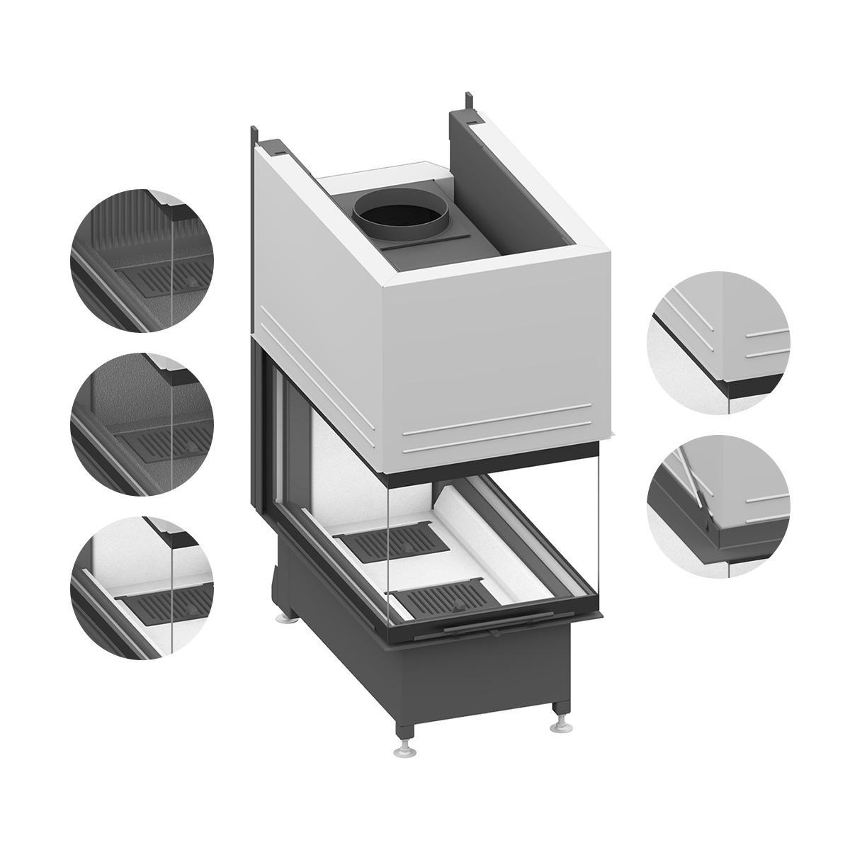 Kamineinsatz Schmid Ekko U 60(90)51 h mit 14 kW