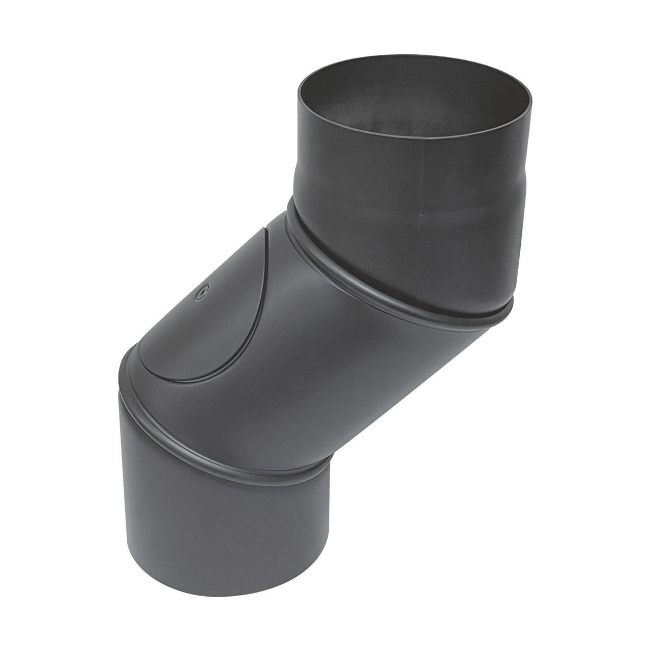 Ofenrohr Versatzbogen verstellbar DN 150 mm 0-140 mm Gussgrau