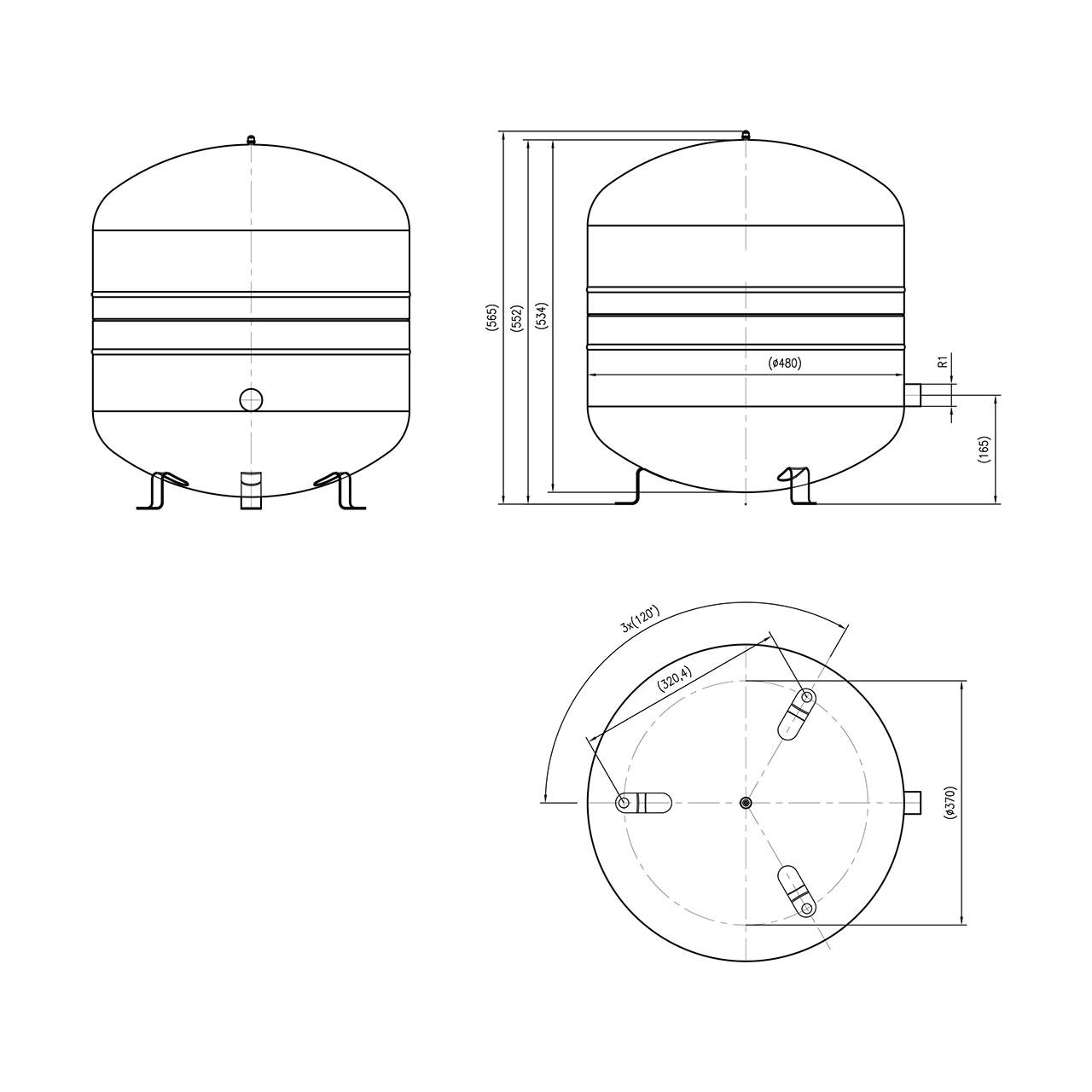 Ausdehnungsgefäß AA-Kaminwelt Reflex N Membran 80 l