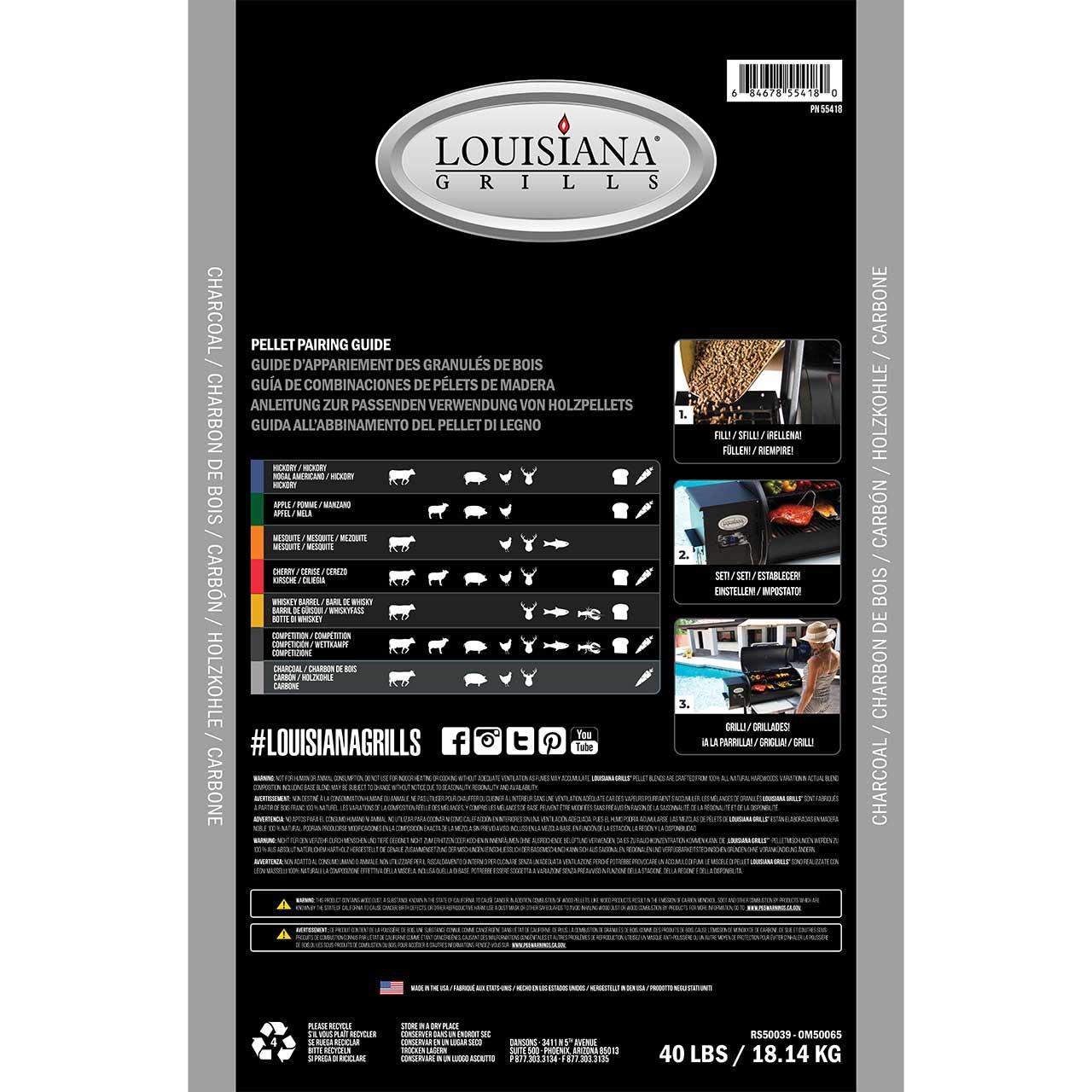 Räucherpellets Louisiana Grills 18 kg Charcoal Blend Grillpellets