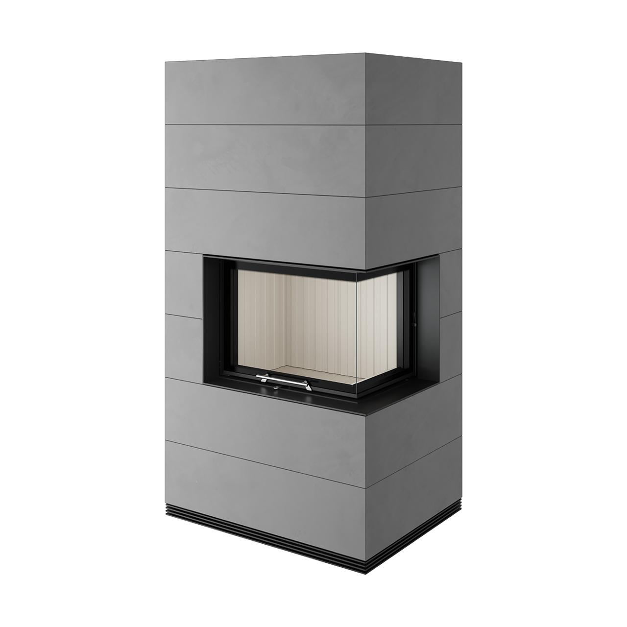 Kaminbausatz wasserführend Spartherm SIM Varia 2Rh H2O 13,3 kW - Ausführung: 2/3 Beton Fino - Feuerraumauskleidung: elfenbein