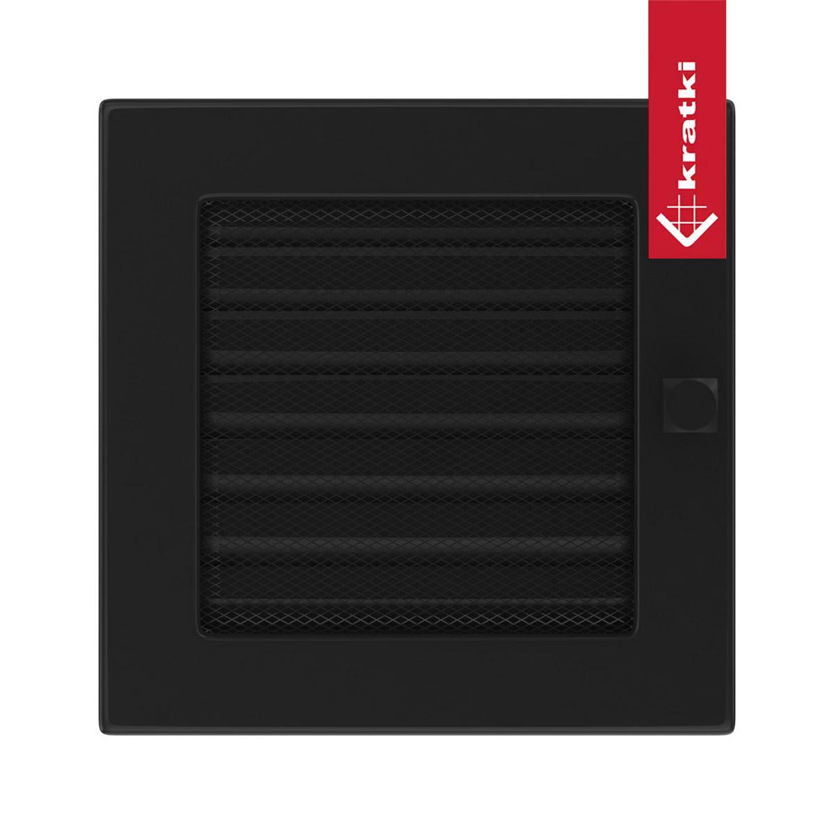 Kratki Warmluftgitter rechteckig - Größe: 17 x 17 cm - Farbe: schwarz