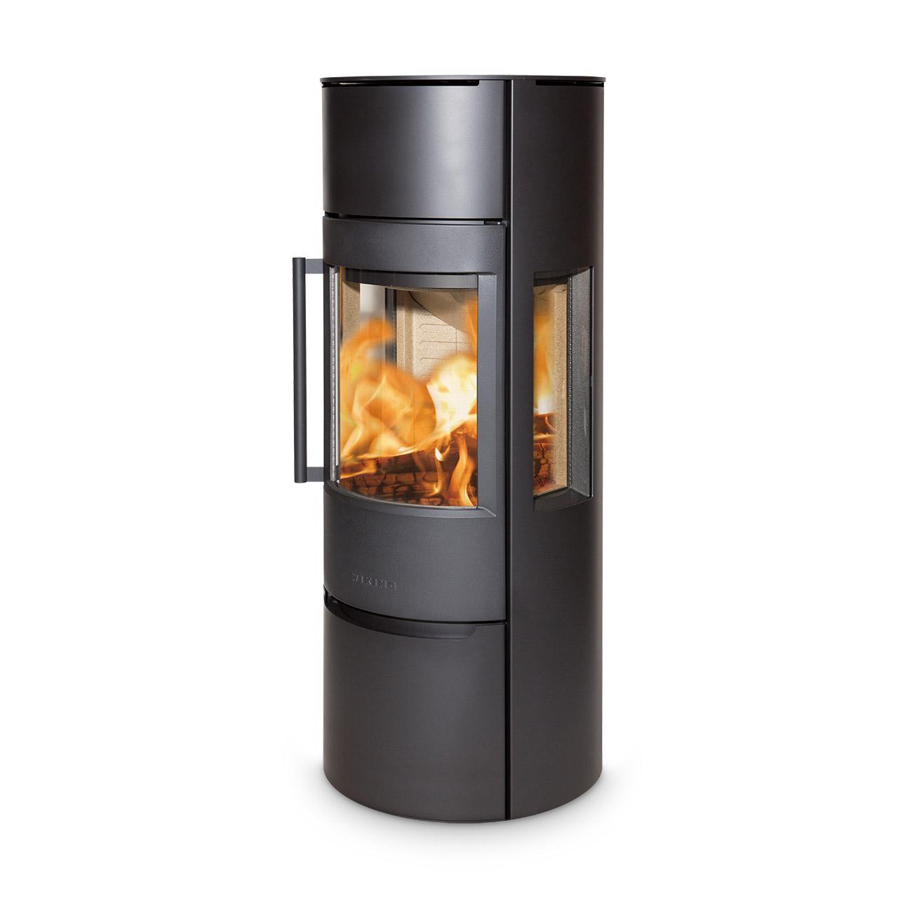 Kaminofen Wiking Luma 5, 7 kW - Korpus: Schwarz - Rauchabgang: Oben