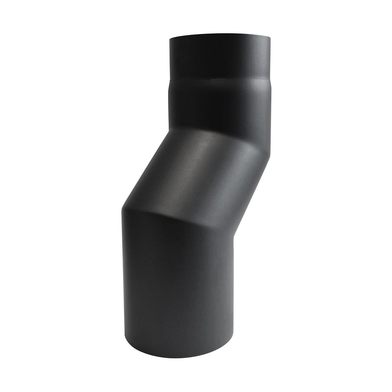 Ofenrohr Versatzbogen DN 120 mm Schwarz 80 mm S-Bogen