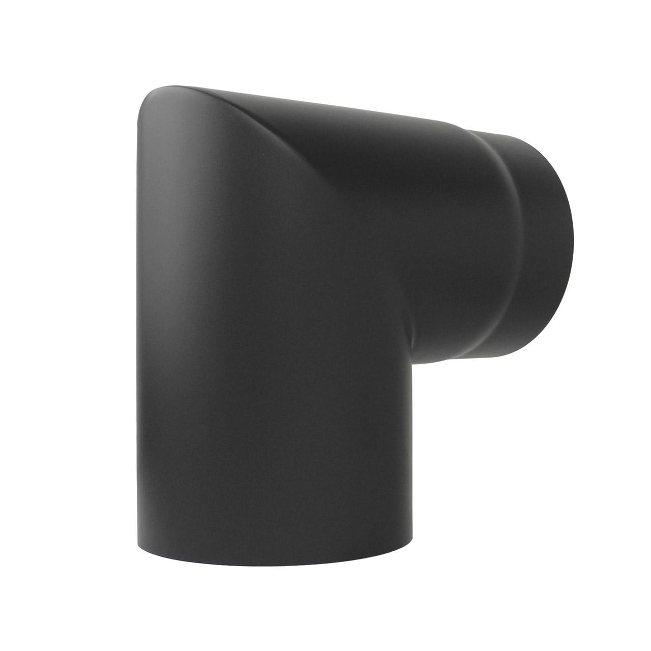 Ofenrohr Bogen 2tlg. starr geschliffen DN 130 mm 90° Schwarz