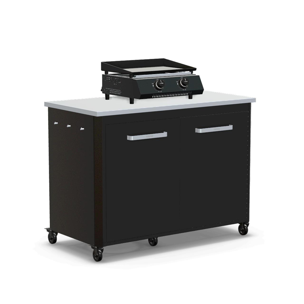 Cozze Plancha G-400 Bundle inkl. Schrankmodul 120 cm mit Edelstahlplatte & Gratis Grillspatel