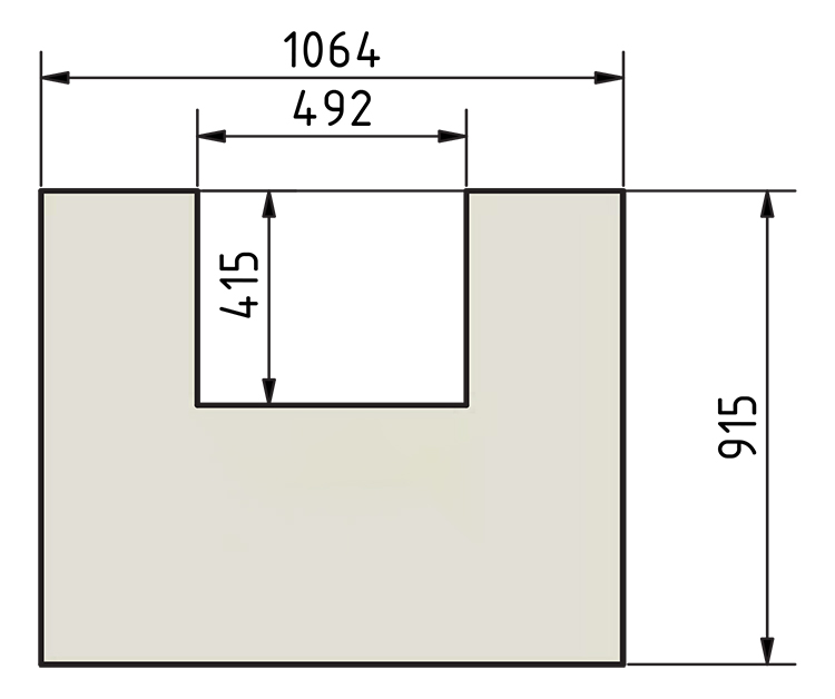 Glasbodenplatte, 6 mm für Sockel seitlich offen und Stahlsockel ohne Anbaumodule (Art. 7034550)