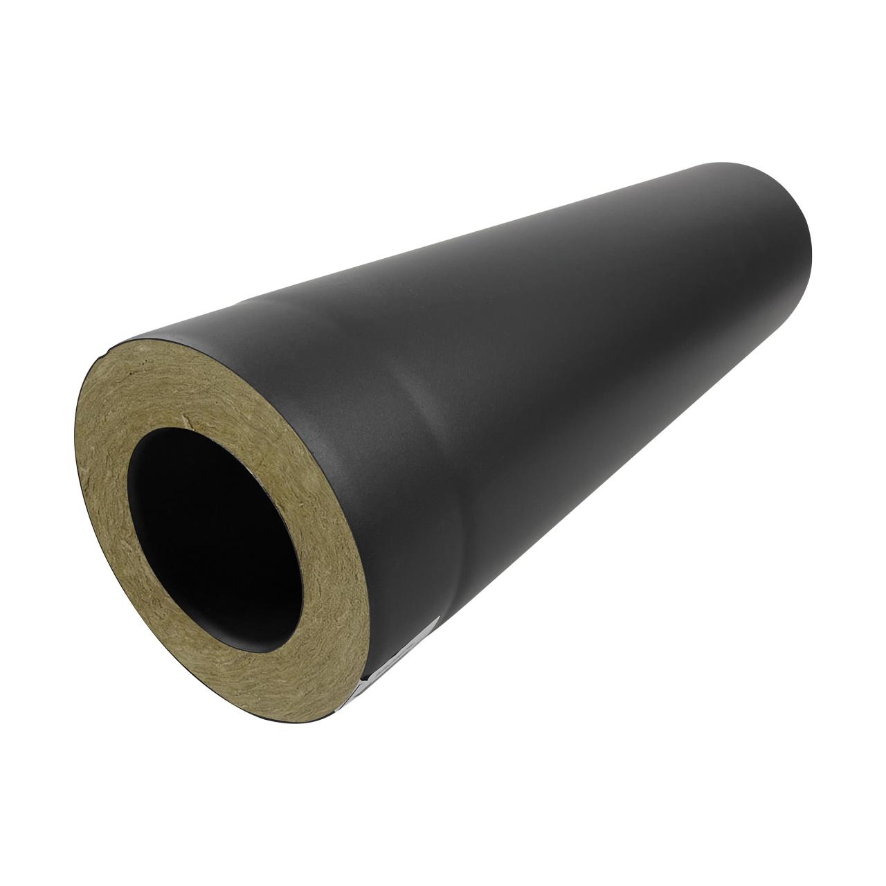 Doppelwandiges Pelletofenrohr DN 80 mm Länge 500 mm Schwarz