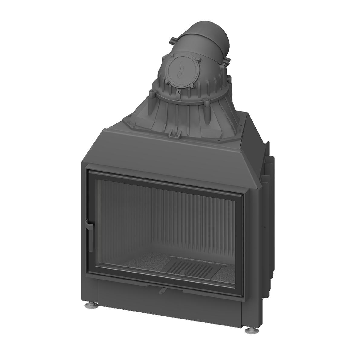 Kamineinsatz Schmid Lina 73 s mit 9 kW - Türhöhe: 51 cm - Türanschlag: rechts - Brennraumauskleidung: Guss Anthrazit