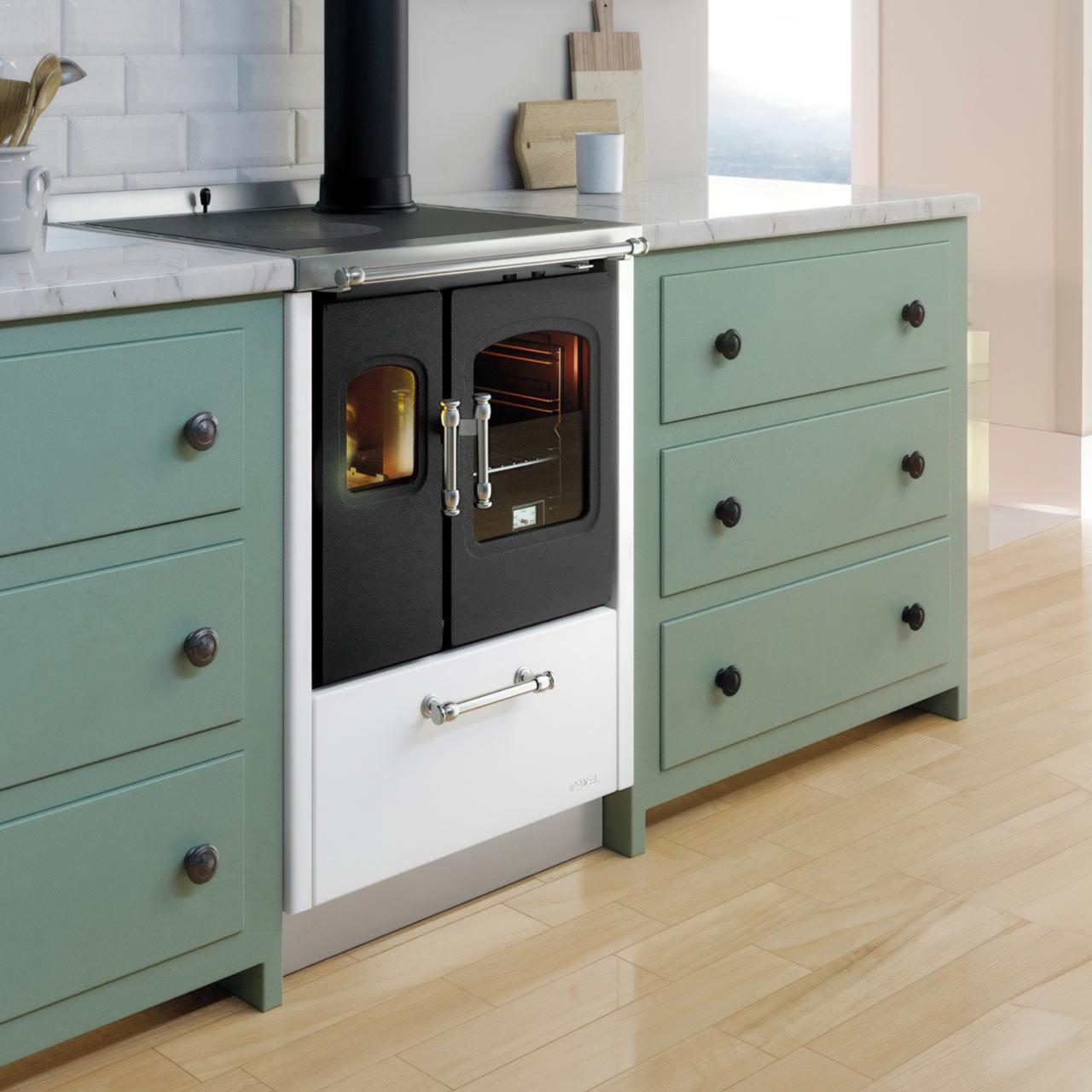 Holzherd Cadel Smart 60 6,5 kW - Ausführung: Stahl/Weiß