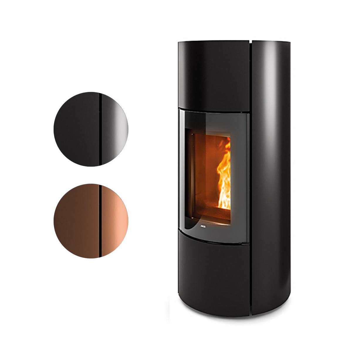 Pelletofen MCZ Mood Comfort Air Matic 8 Core R 8 kW - Verkleidung: Black Metal