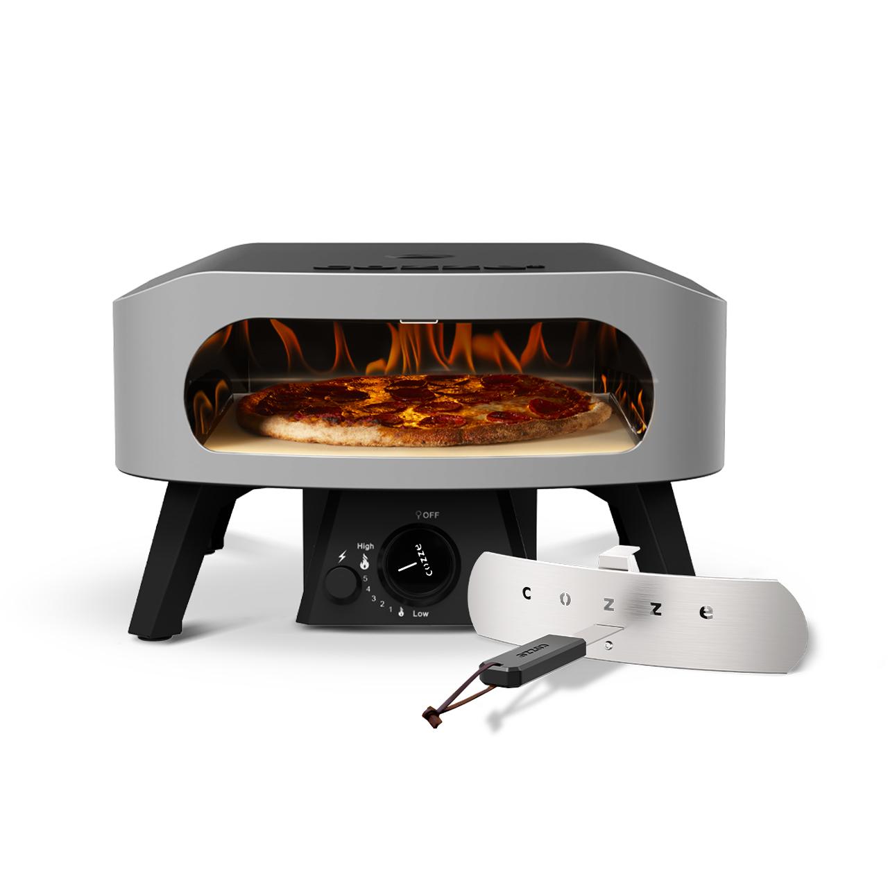 Gas Pizzaofen Cozze 13 Zoll CLASSIC mit Thermometer und Pizzastein, inkl. Reglerset & Hitzeschild