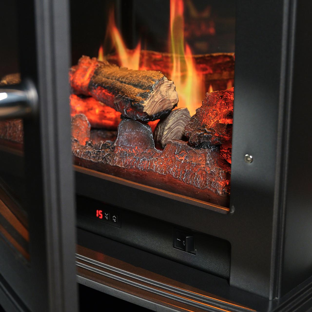 Dimplex Belgravia Elektrokamin - Opti-V Flammenbild mit Sound, Heizfunktion und realistischer Gusseisenoptik