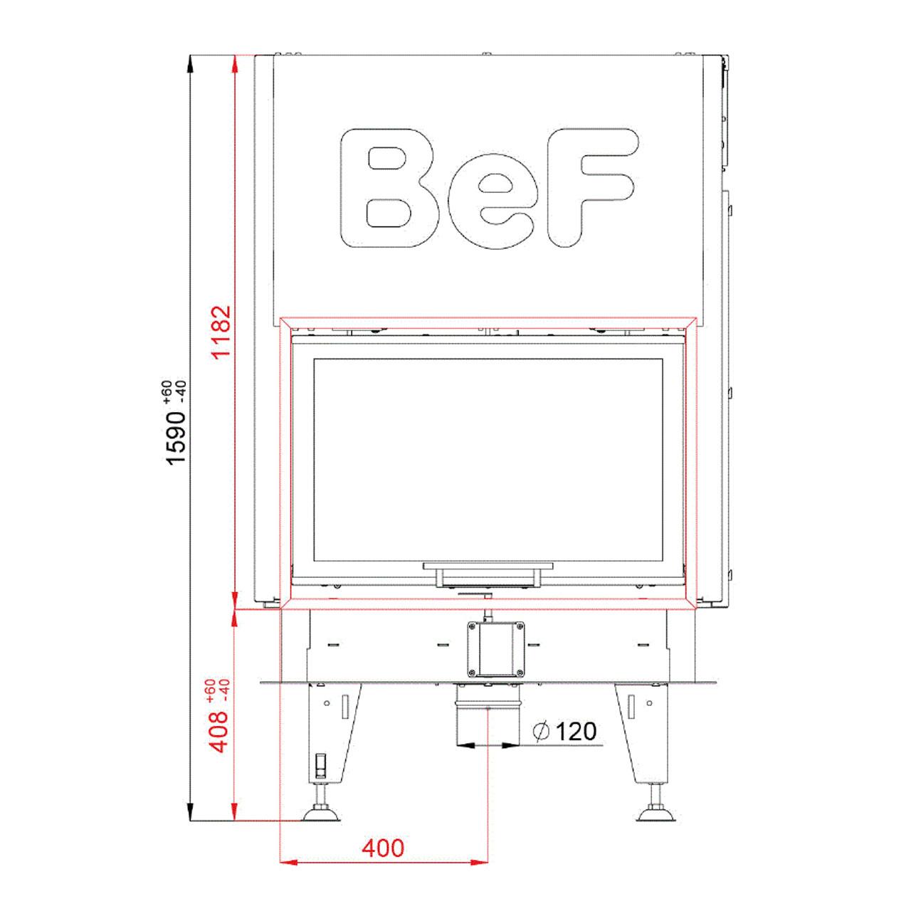 Kamineinsatz BeF Twin V 8 II 10 kW