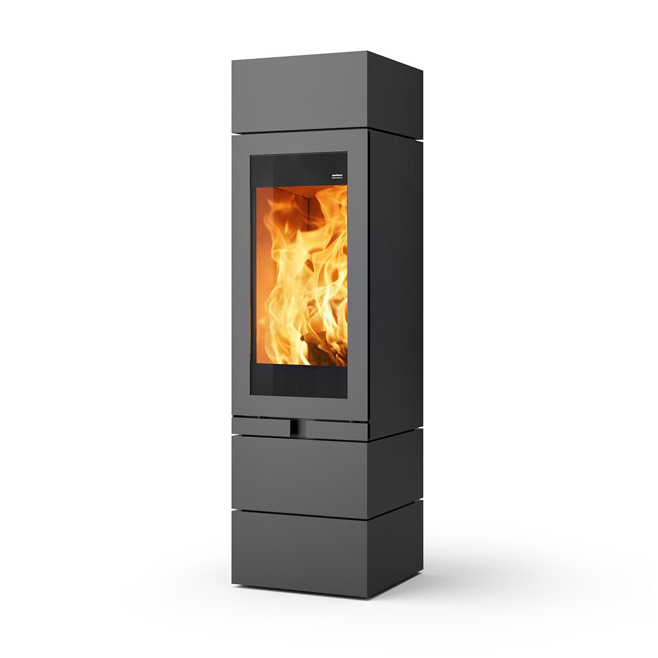 Kaminofen Skantherm Elements 400 Front 2.0, 6 kW inkl. Basis-Box