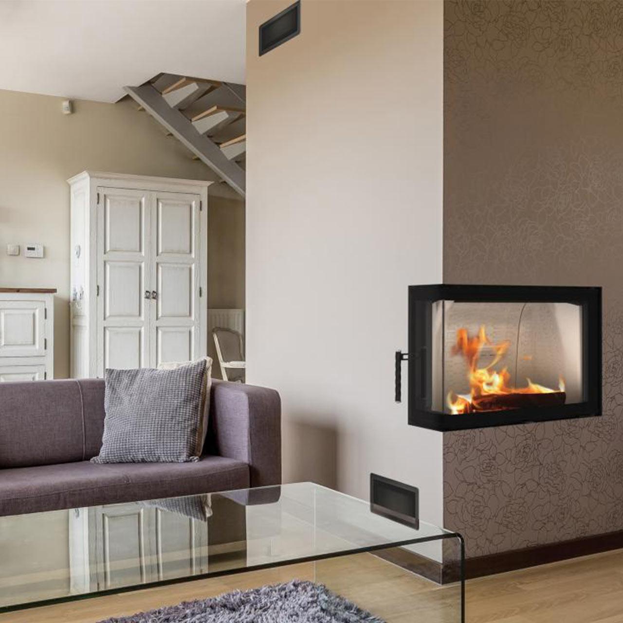 Kamineinsatz BeF Therm 7 CP/CL 7,4 KW - Ausführung:  CP Seitenfenster rechts