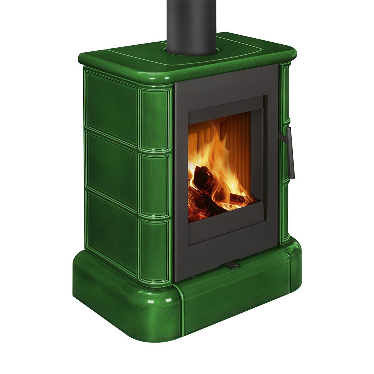 Kaminofen Nordenger Stian N 01 5,8 kW - Ausführung: Keramik 19301, Grün Glänzend