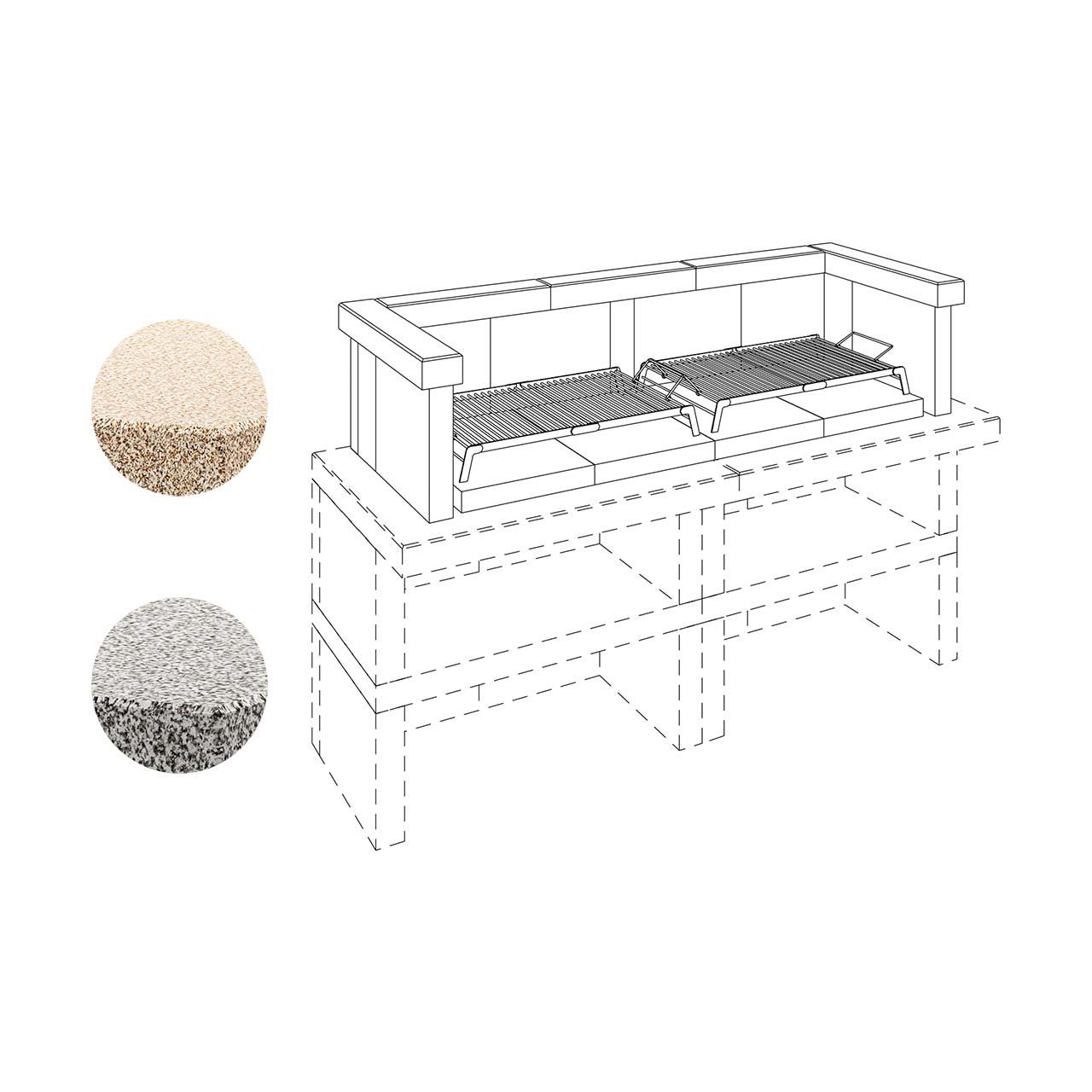 Outdoorküche Palazzetti Holzkohle Grillmodul Double
