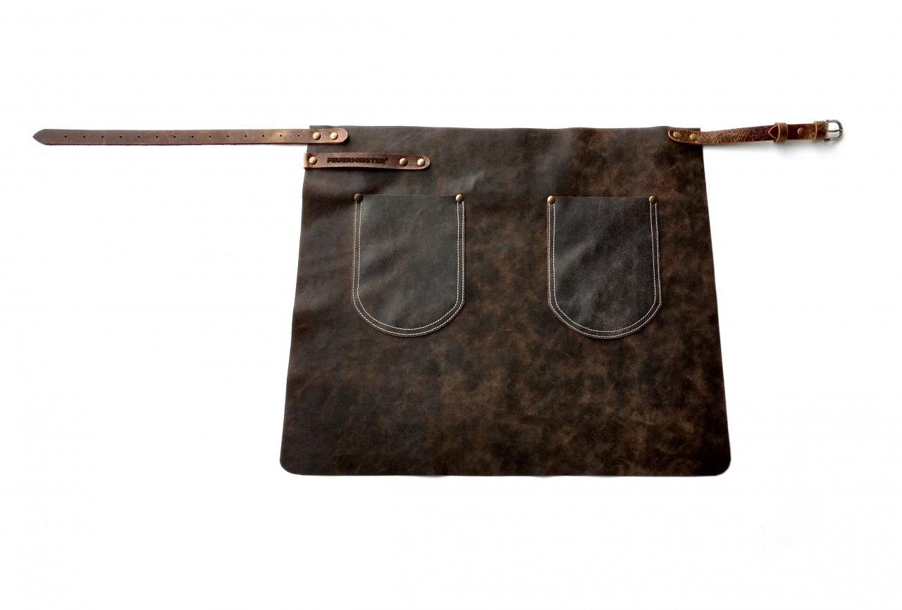 Feuermeister Leder Hüftschürze braun - Ausführung: Gr. 1 (Länge:60cm Breite:55cm)