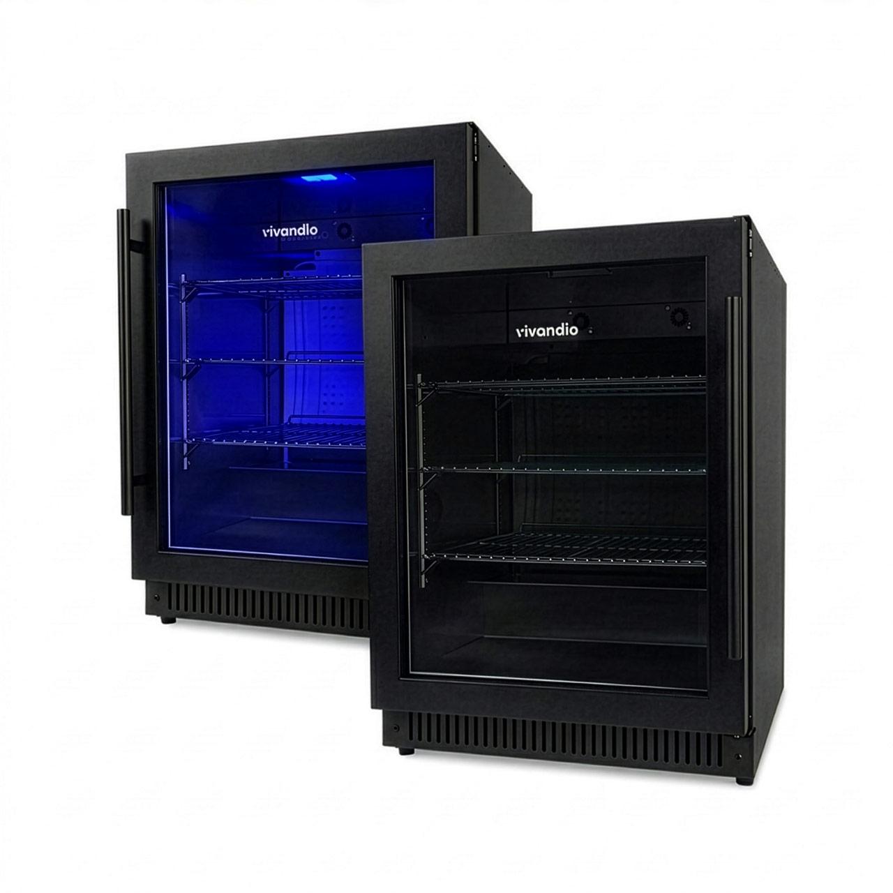Outdoorküche vivandio / Outdoor Kühlschrank FS-150, schwarz - Türöffnung: Anschlag links | Griff rechts