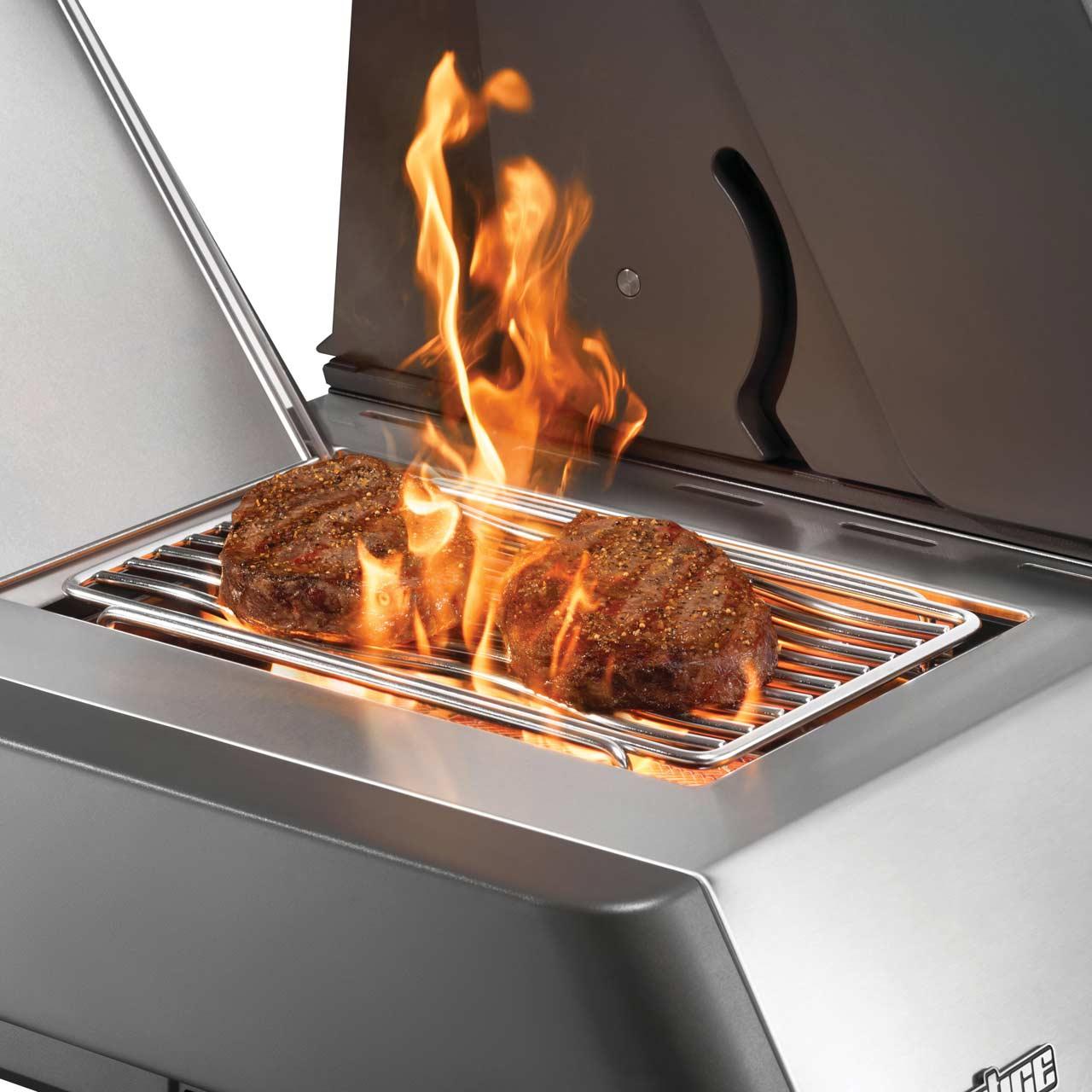 Gasgrill Napoleon Prestige 500 Connected Edelstahl mit SIZZLE ZONE und Heckbrenner (2026) Bundle inkl. 2 Unterschränke