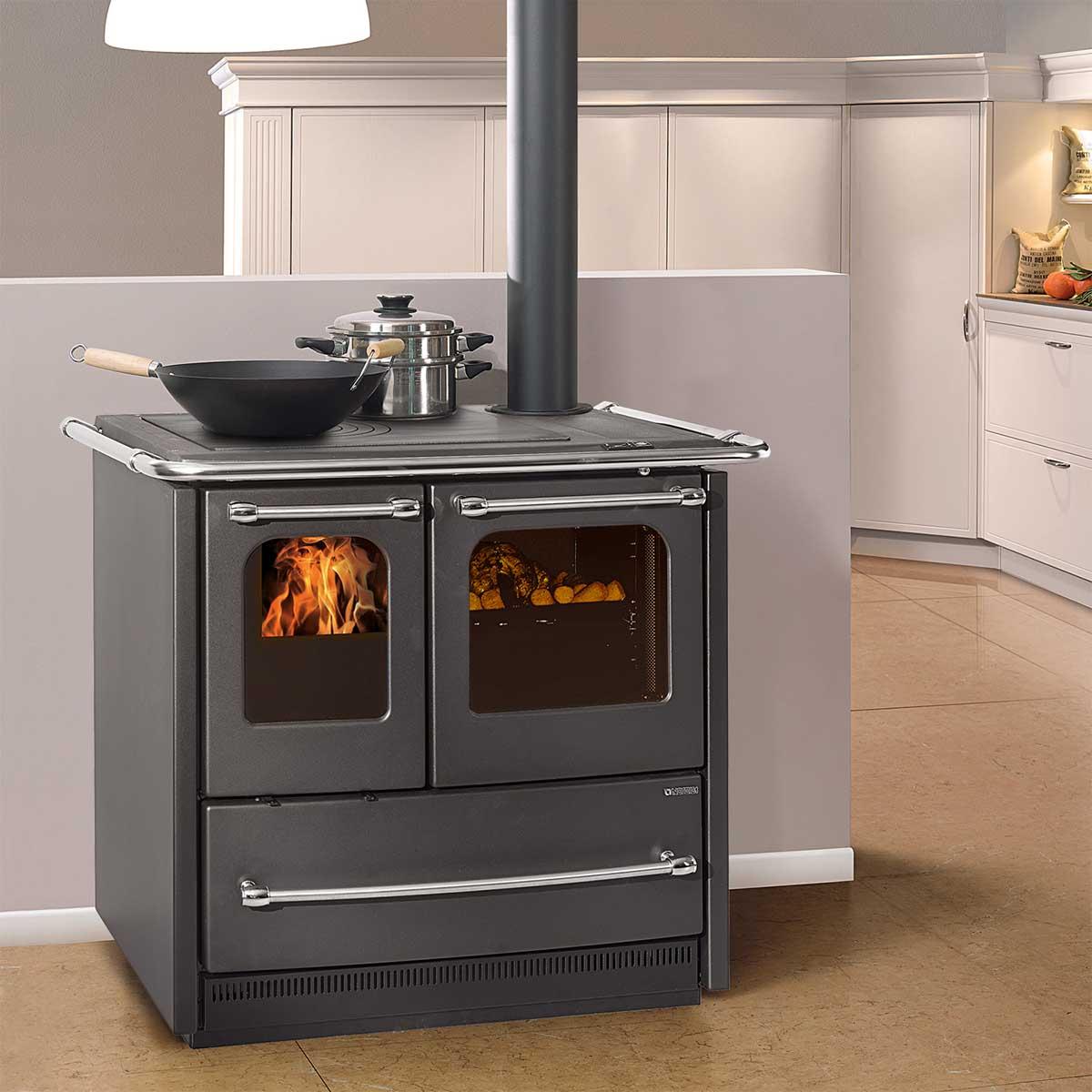 Küchenofen La Nordica Sovrana Easy Evo 2.0 mit 7,5 kW - Verkleidung: Stahl anthrazit