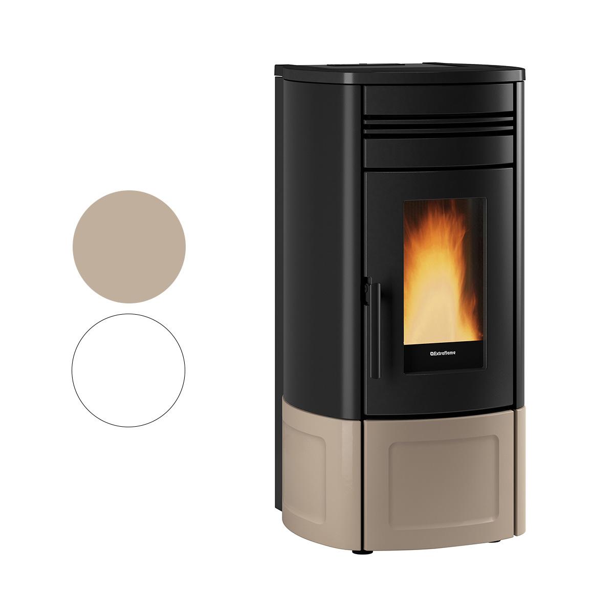 Pelletofen Extraflame Evolution Line Noris Plus Lux mit 12 kW - Verkleidung: taupe matt