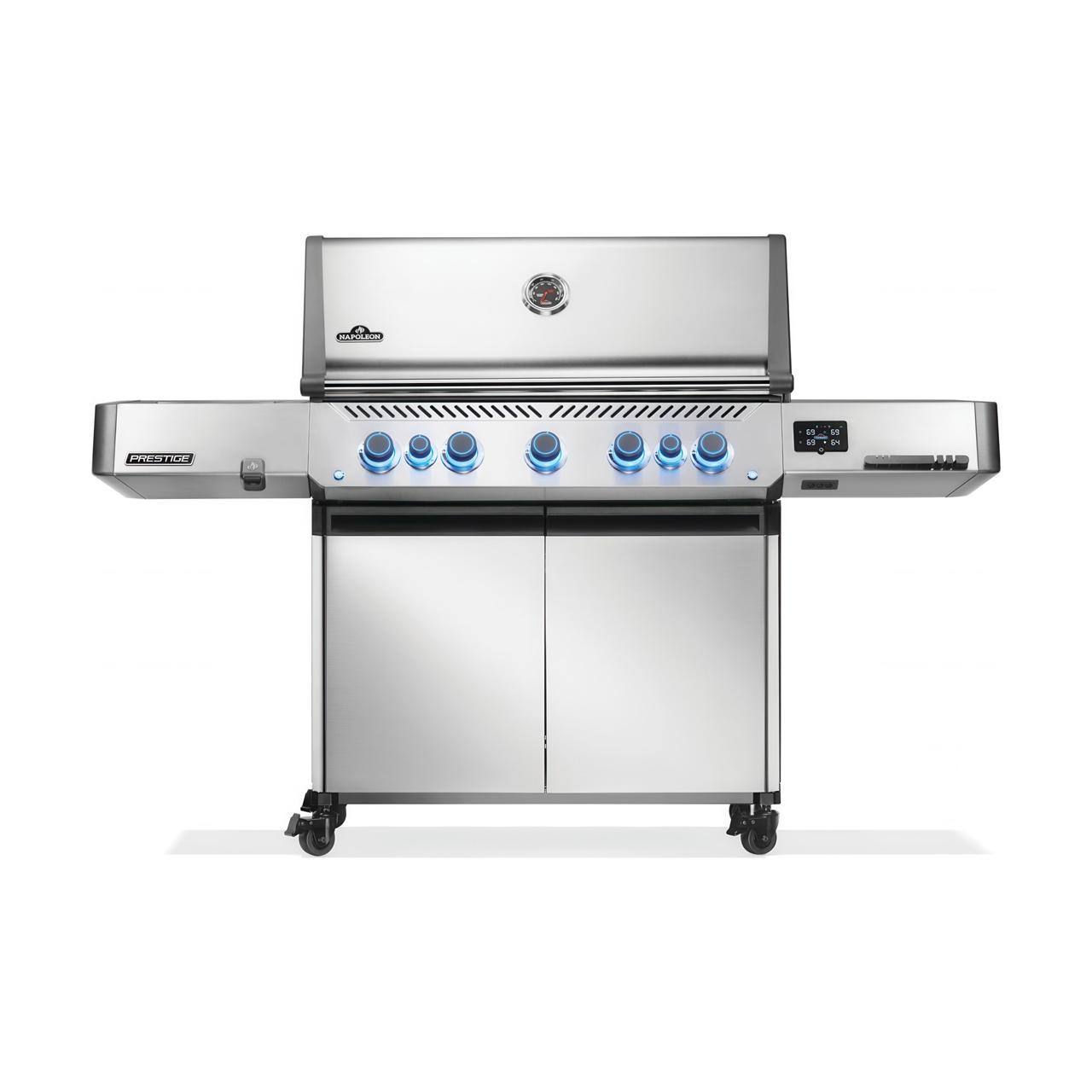 Gasgrill Napoleon Prestige 665 Connected Edelstahl mit SIZZLE ZONE und Heckbrenner (2026) Bundle inkl. 2 Unterschränke